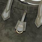 ORIGAMI MEDIUM 27 IN ARMY GREEN LAMBSKIN AND SUEDE - 图片 4