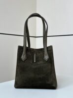 ORIGAMI MEDIUM 27 IN ARMY GREEN LAMBSKIN AND SUEDE - 图片 6