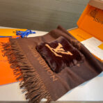 COLD REYKJAVIK SCARF 190 CM IN CHOCOLATE BROWN CASHMERE 394493 - 图片 3
