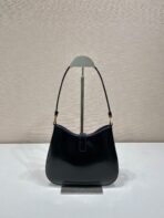 CLEO SHOULDER BAG 22 IN BLACK BRUSHED LAMBSKIN WITH CLASP CLOSURE - 图片 4