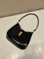 CLEO SHOULDER BAG 22 IN BLACK BRUSHED LAMBSKIN WITH CLASP CLOSURE - 图片 7
