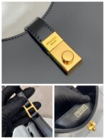 CLEO SHOULDER BAG 22 IN BLACK BRUSHED LAMBSKIN WITH CLASP CLOSURE - 图片 9