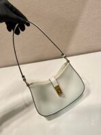 CLEO SHOULDER BAG 22 IN WHITE BRUSHED LAMBSKIN WITH CLASP CLOSURE - 图片 7