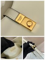 CLEO SHOULDER BAG 22 IN WHITE BRUSHED LAMBSKIN WITH CLASP CLOSURE - 图片 2