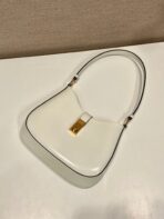 CLEO SHOULDER BAG 22 IN WHITE BRUSHED LAMBSKIN WITH CLASP CLOSURE - 图片 8