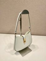 CLEO SHOULDER BAG 22 IN WHITE BRUSHED LAMBSKIN WITH CLASP CLOSURE - 图片 3