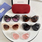 CRYSTAL STUDDED CAT-EYE FRAME SUNGLASSES GG1095S IN ACETATE - 图片 12