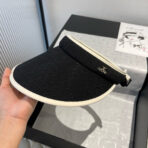 VISOR HAT MODEL 650338 IN BLACK SLUB FABRIC - 图片 3
