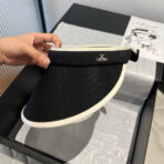 VISOR HAT MODEL 650338 IN BLACK SLUB FABRIC - 图片 5