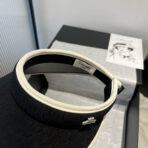 VISOR HAT MODEL 650338 IN BLACK SLUB FABRIC - 图片 6