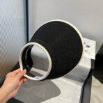 VISOR HAT MODEL 650338 IN BLACK SLUB FABRIC - 图片 4