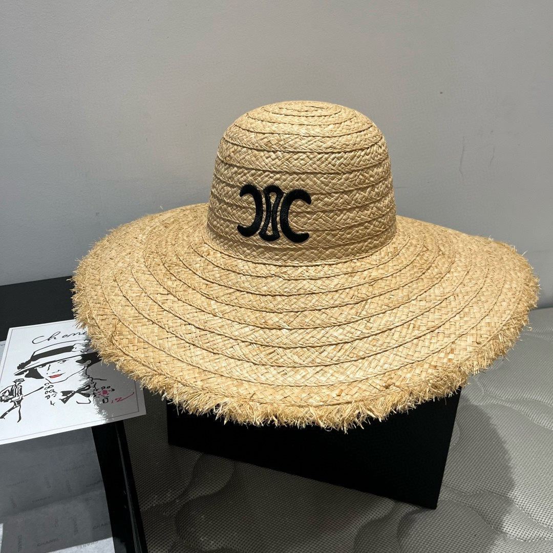 20250607_i1749304637_1094_2_jpg.jpg WIDE BRIM HAT MODEL 650341 IN NATURAL RAFFIA STRAW - 图片 1