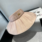 WIDE BRIM HALF HEAD HAT MODEL 650343 IN LIGHT PINK PLEATED SATIN - 图片 2