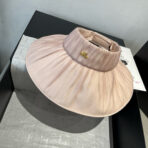 WIDE BRIM HALF HEAD HAT MODEL 650343 IN LIGHT PINK PLEATED SATIN - 图片 3