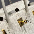 HM BIRKIN 20CM BAG MILKY WHITE TOGO LEATHER GOLD HARDWARE - 图片 7