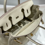 HM BIRKIN 20CM BAG MILKY WHITE TOGO LEATHER GOLD HARDWARE - 图片 6