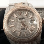 Rolex Datejust Two Tone Jubilee Fully Iced Out 126303 Replica - 图片 3