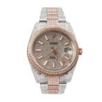 Rolex Datejust Two Tone Jubilee Fully Iced Out 126303 Replica