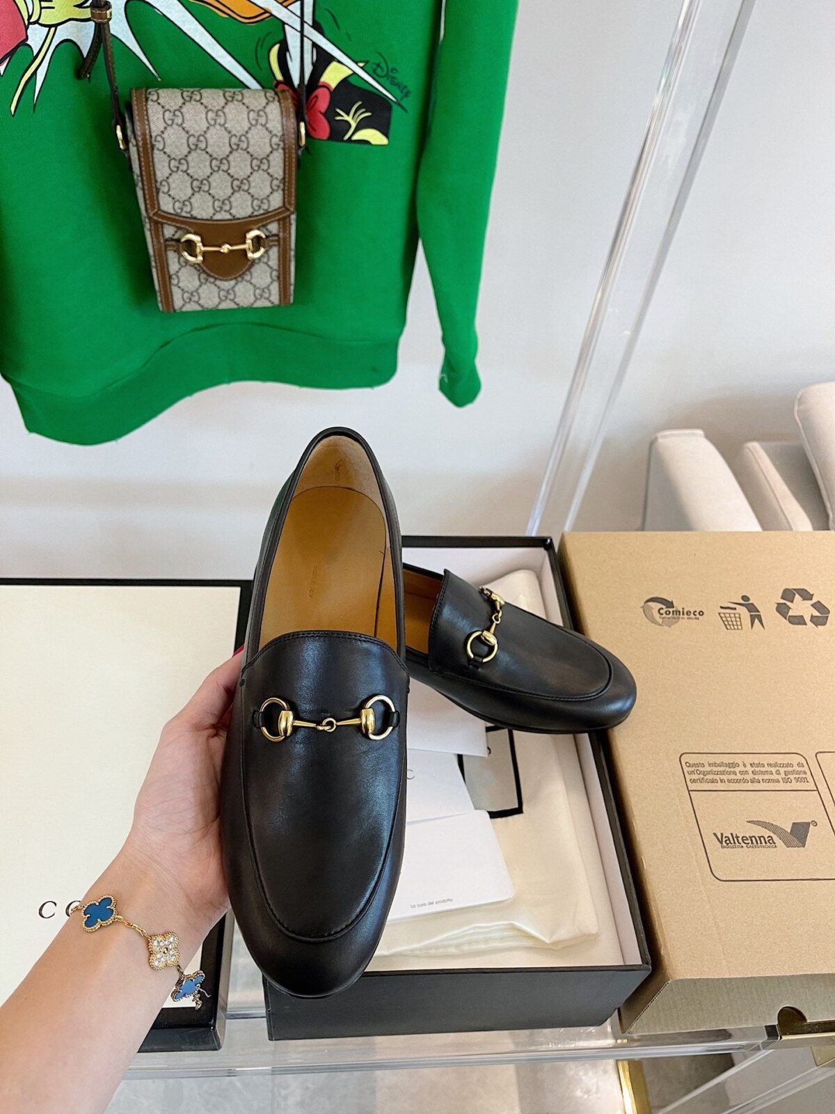 GG LOAFERS MULES BLACK BROWN SOLE - 图片 4