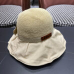 WIDE BRIM HAT MODEL 651948 IN BEIGE MESH FABRIC - 图片 4