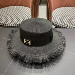 WIDE BRIM HAT MODEL 651883 IN BLACK WOVEN STRAW - 图片 6