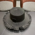 WIDE BRIM HAT MODEL 651883 IN BLACK WOVEN STRAW - 图片 3
