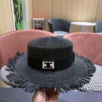 WIDE BRIM HAT MODEL 651883 IN BLACK WOVEN STRAW - 图片 2