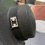 WIDE BRIM HAT MODEL 651883 IN BLACK WOVEN STRAW - 图片 8