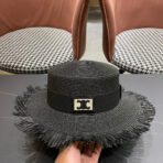 WIDE BRIM HAT MODEL 651883 IN BLACK WOVEN STRAW - 图片 5
