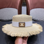 WIDE BRIM HAT MODEL 651884 IN BEIGE WOVEN STRAW - 图片 6