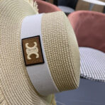 WIDE BRIM HAT MODEL 651884 IN BEIGE WOVEN STRAW - 图片 8