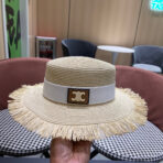 WIDE BRIM HAT MODEL 651884 IN BEIGE WOVEN STRAW - 图片 7