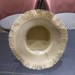 WIDE BRIM HAT MODEL 651884 IN BEIGE WOVEN STRAW - 图片 9
