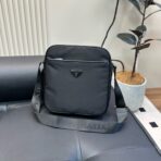 CINI CROSSBODY BAG 27 IN BLACK RE-NYLON WITH STRAP