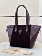 ORIGAMI MEDIUM 27 IN WINE RED LAMBSKIN AND SUEDE - 图片 9