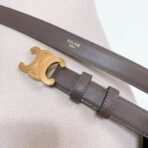 CL MEDIUM 25 MM TRIOMPHE BELT IN CHOCOLATE BROWN LEATHER GOLD HARDWARE - 图片 6