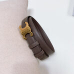 CL MEDIUM 25 MM TRIOMPHE BELT IN CHOCOLATE BROWN LEATHER GOLD HARDWARE - 图片 4