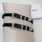 CL 25 MM MARCO BELT WITH STRASS IN BLACK CALFSKIN GOLD HARDWARE - 图片 4