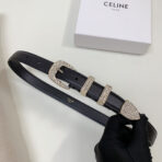 CL 25 MM MARCO BELT WITH STRASS IN BLACK CALFSKIN GOLD HARDWARE - 图片 5