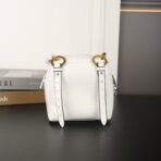 DANGLE TOP HANDLE MINI BAG 15 IN WHITE SHINY CALFSKIN - 图片 2