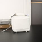 DANGLE TOP HANDLE MINI BAG 15 IN WHITE SHINY CALFSKIN - 图片 4