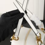 DANGLE TOP HANDLE MINI BAG 15 IN WHITE SHINY CALFSKIN - 图片 8