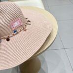 WIDE BRIM HAT MODEL 652184 IN LIGHT PINK WOVEN STRAW - 图片 6