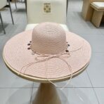 WIDE BRIM HAT MODEL 652184 IN LIGHT PINK WOVEN STRAW - 图片 7
