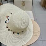 WIDE BRIM HAT MODEL 652186 IN WHITE WOVEN STRAW - 图片 5