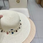 WIDE BRIM HAT MODEL 652186 IN WHITE WOVEN STRAW - 图片 7