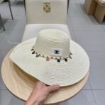 WIDE BRIM HAT MODEL 652186 IN WHITE WOVEN STRAW - 图片 2