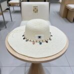 WIDE BRIM HAT MODEL 652186 IN WHITE WOVEN STRAW