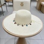 WIDE BRIM HAT MODEL 652186 IN WHITE WOVEN STRAW - 图片 4