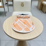VISOR HAT MODEL 652202 IN ORANGE AND WHITE FABRIC - 图片 4